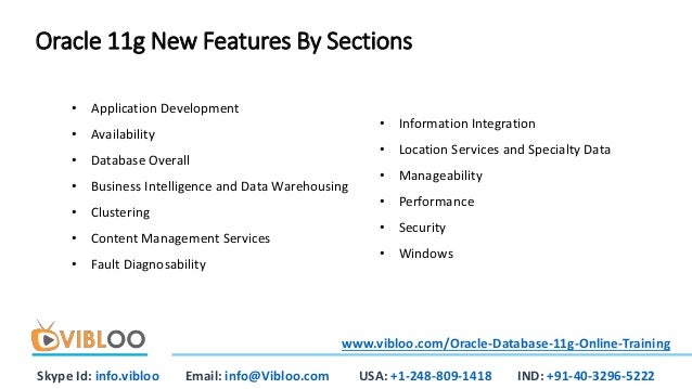 Oracle database 11g : new features